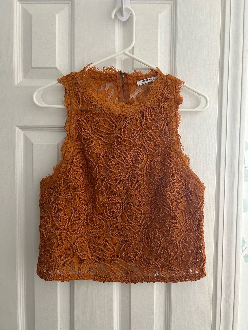 Zara Rust Lace Sleeveless Camisole